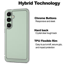 Load image into Gallery viewer, Samsung Galaxy S24 FE 5G Clear Hybrid Slim Hard Back TPU Case Chrome Buttons
