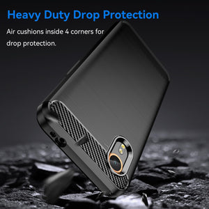 Samsung Galaxy XCover7 Case Slim TPU Phone Cover w/ Carbon Fiber