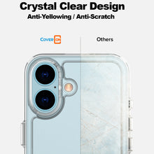 Load image into Gallery viewer, Apple iPhone 16 Clear Hybrid Slim Hard Back TPU Case Chrome Buttons
