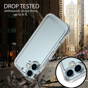 Apple iPhone 16 Clear Hybrid Slim Hard Back TPU Case Chrome Buttons