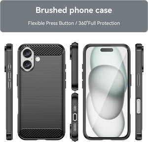 Apple iPhone 16 Plus Case Slim TPU Phone Cover w/ Carbon Fiber