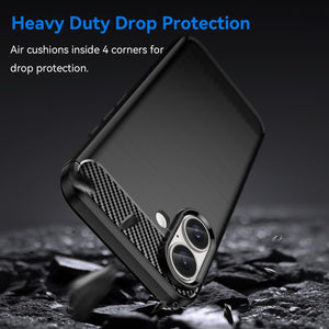 Apple iPhone 16 Plus Case Slim TPU Phone Cover w/ Carbon Fiber