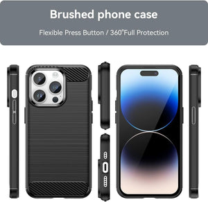 Apple iPhone 15 Pro Max Case Slim TPU Phone Cover w/ Carbon Fiber