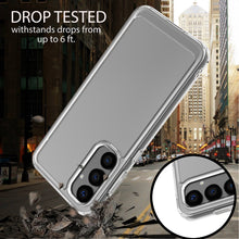 Load image into Gallery viewer, Samsung Galaxy S23 FE Clear Hybrid Slim Hard Back TPU Case Chrome Buttons
