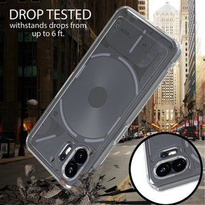 Nothing Phone 2 Clear Phone Case Hybrid Slim Hard Back TPU Case Chrome Buttons