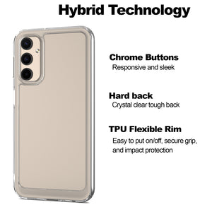 Samsung Galaxy A25 5G Clear Hybrid Slim Hard Back TPU Case Chrome Buttons