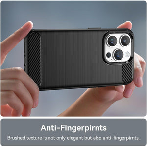 Apple iPhone 15 Pro Case Slim TPU Phone Cover w/ Carbon Fiber