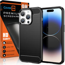 Load image into Gallery viewer, Apple iPhone 15 Pro Case Slim TPU Phone Cover w/ Carbon Fiber
