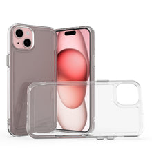 Load image into Gallery viewer, Apple iPhone 15 Clear Hybrid Slim Hard Back TPU Case Chrome Buttons
