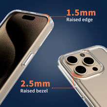 Load image into Gallery viewer, Apple iPhone 15 Pro Clear Hybrid Slim Hard Back TPU Case Chrome Buttons
