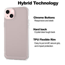 Load image into Gallery viewer, Apple iPhone 15 Plus Phone Case Clear Hybrid Slim Hard Back TPU Case Chrome Buttons
