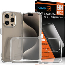 Load image into Gallery viewer, Apple iPhone 15 Pro Max Clear Hybrid Slim Hard Back TPU Case Chrome Buttons
