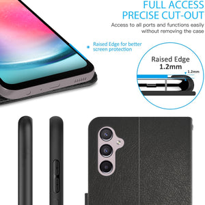 Samsung Galaxy A24 Wallet Case RFID Blocking Leather Folio Phone Pouch