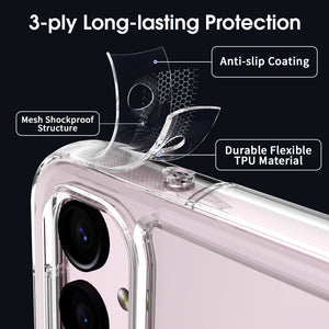 Samsung Galaxy A24 Clear Hybrid Slim Hard Back TPU Case Chrome Buttons
