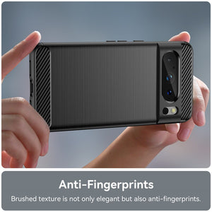 Google Pixel 8 Pro Phone Case Slim TPU Phone Cover w/ Carbon Fiber