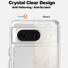 Load image into Gallery viewer, Google Pixel 8 Clear Hybrid Slim Hard Back TPU Case Chrome Buttons
