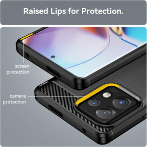 Motorola Edge+ Plus (2023) / Moto Edge 40 Pro Case Slim TPU Phone Cover w/ Carbon Fiber