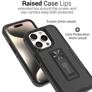 Apple iPhone 15 Pro Max Case Heavy Duty Rugged Phone Cover w/ Kickstand