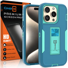 Load image into Gallery viewer, Apple iPhone 15 Pro Max Case Heavy Duty Rugged Phone Cover w/ Kickstand
