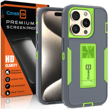 Load image into Gallery viewer, Apple iPhone 15 Pro Max Case Heavy Duty Rugged Phone Cover w/ Kickstand
