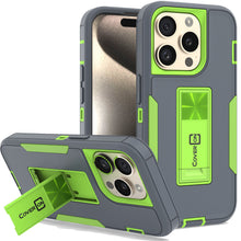 Load image into Gallery viewer, Apple iPhone 15 Pro Max Case Heavy Duty Rugged Phone Cover w/ Kickstand
