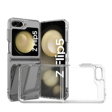 Load image into Gallery viewer, Samsung Galaxy Z Flip 5/Flip5 Clear Hybrid Slim Hard Back TPU Case Chrome Buttons
