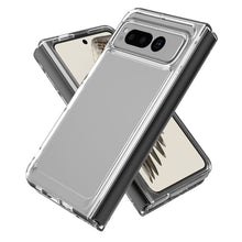 Load image into Gallery viewer, Goolge Pixel Fold Clear Hybrid Slim Hard Back TPU Case Chrome Buttons
