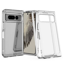 Load image into Gallery viewer, Goolge Pixel Fold Clear Hybrid Slim Hard Back TPU Case Chrome Buttons
