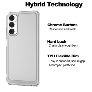 Samsung Galaxy A05s Clear Hybrid Slim Hard Back TPU Case Chrome Buttons