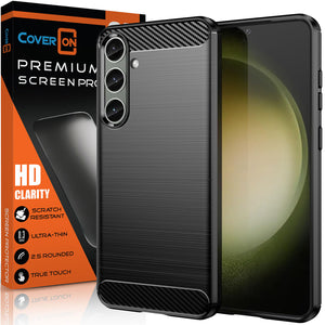 Samsung Galaxy S24 Case Slim TPU Phone Cover w/ Carbon Fiber