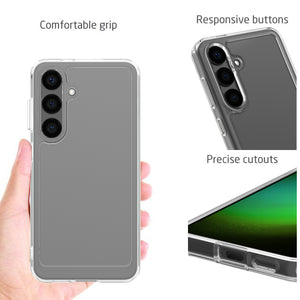 Samsung Galaxy S24 Clear Hybrid Slim Hard Back TPU Case Chrome Buttons