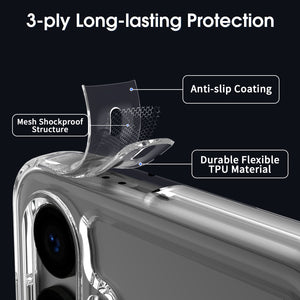 Samsung Galaxy S24+ Plus Clear Hybrid Slim Hard Back TPU Case Chrome Buttons