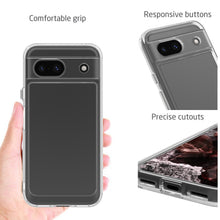 Load image into Gallery viewer, Google Pixel 8a Clear Hybrid Slim Hard Back TPU Case Chrome Buttons
