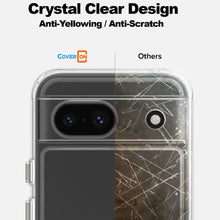 Load image into Gallery viewer, Google Pixel 8a Clear Hybrid Slim Hard Back TPU Case Chrome Buttons
