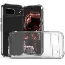 Load image into Gallery viewer, Google Pixel 8a Clear Hybrid Slim Hard Back TPU Case Chrome Buttons
