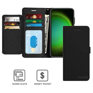 Samsung Galaxy S24 Wallet Case RFID Blocking Leather Folio Phone Pouch