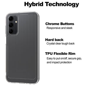 Samsung Galaxy A15 5G Clear Hybrid Slim Hard Back TPU Case Chrome Buttons