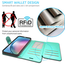 Load image into Gallery viewer, Samsung Galaxy A55 5G Wallet Case RFID Blocking Leather Folio Phone Pouch

