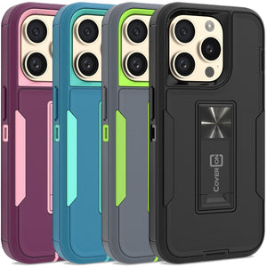 Apple iPhone 15 Pro Max Case Heavy Duty Rugged Phone Cover w/ Kickstand