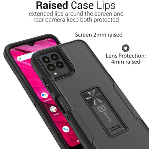 T-Mobile REVVL 6X Pro 5G Case Heavy Duty Rugged Phone Cover w/ Kickstand