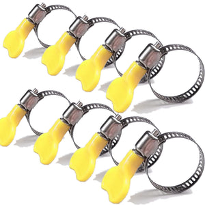 Stainless Steel Hose Clamps - 8 Pack Adjustable Worm Gear Drive Hose Clamp with Easy Key-Type Plastic Handle 4 size
