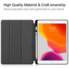 Load image into Gallery viewer, CoverON Smart Cover For Apple iPad 10.2&quot; inch 8th &amp; 7th Generation Case, Slim Flip Pen Holder Tablet Auto Wake / Sleep - Black
