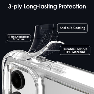 Samsung Galaxy A04S / Galaxy A13 5G Clear Hybrid Slim Hard Back TPU Case Chrome Buttons