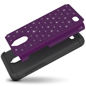 Coolpad Illumina Case - Rhinestone Bling Hybrid Phone Cover - Aurora Series