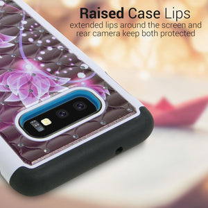 Samsung Galaxy S10e Case - Rhinestone Bling Hybrid Phone Cover - Aurora Series