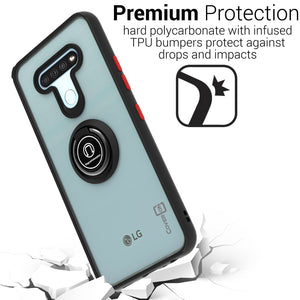 LG K51 / Reflect Case - Clear Tinted Metal Ring Phone Cover - Dynamic Series