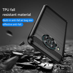 Nokia X100 Slim Soft Flexible Carbon Fiber Brush Metal Style TPU Case