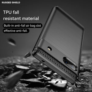 Google Pixel 6a Slim Soft Flexible Carbon Fiber Brush Metal Style TPU Case