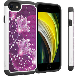 Apple iPhone SE 2022 / iPhone SE 2020 / iPhone 8 / iPhone 7 Case - Rhinestone Bling Hybrid Phone Cover - Aurora Series