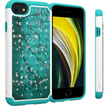 Load image into Gallery viewer, Apple iPhone SE 2022 / iPhone SE 2020 / iPhone 8 / iPhone 7 Case - Rhinestone Bling Hybrid Phone Cover - Aurora Series
